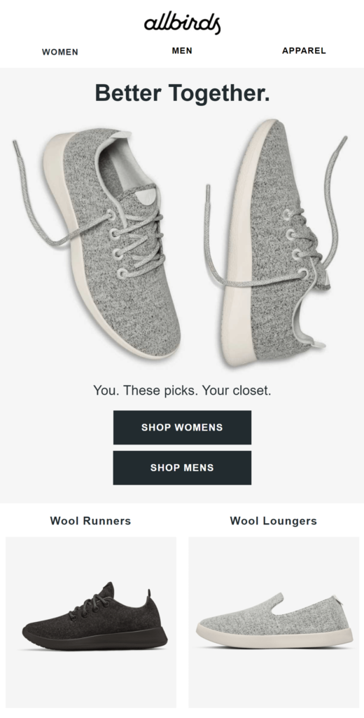 Allbirds product recommendations automation