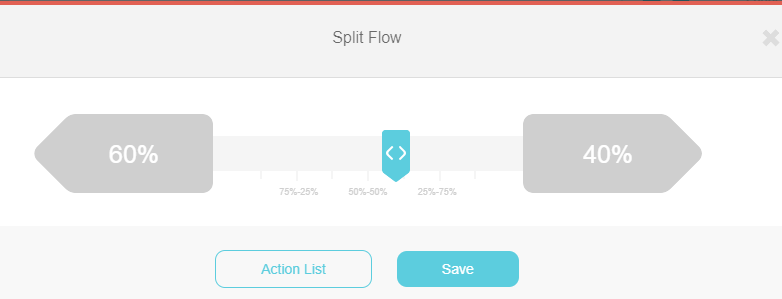 Split flow percentage set