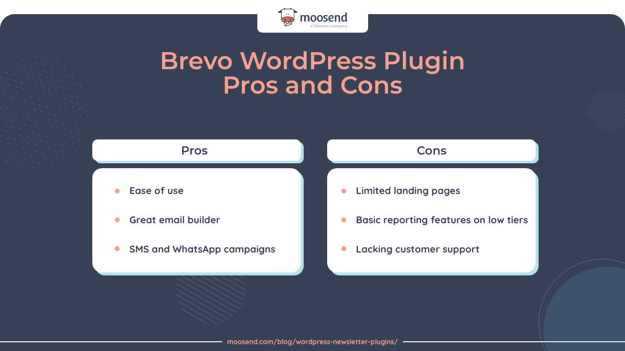 Brevo plugin pros and cons