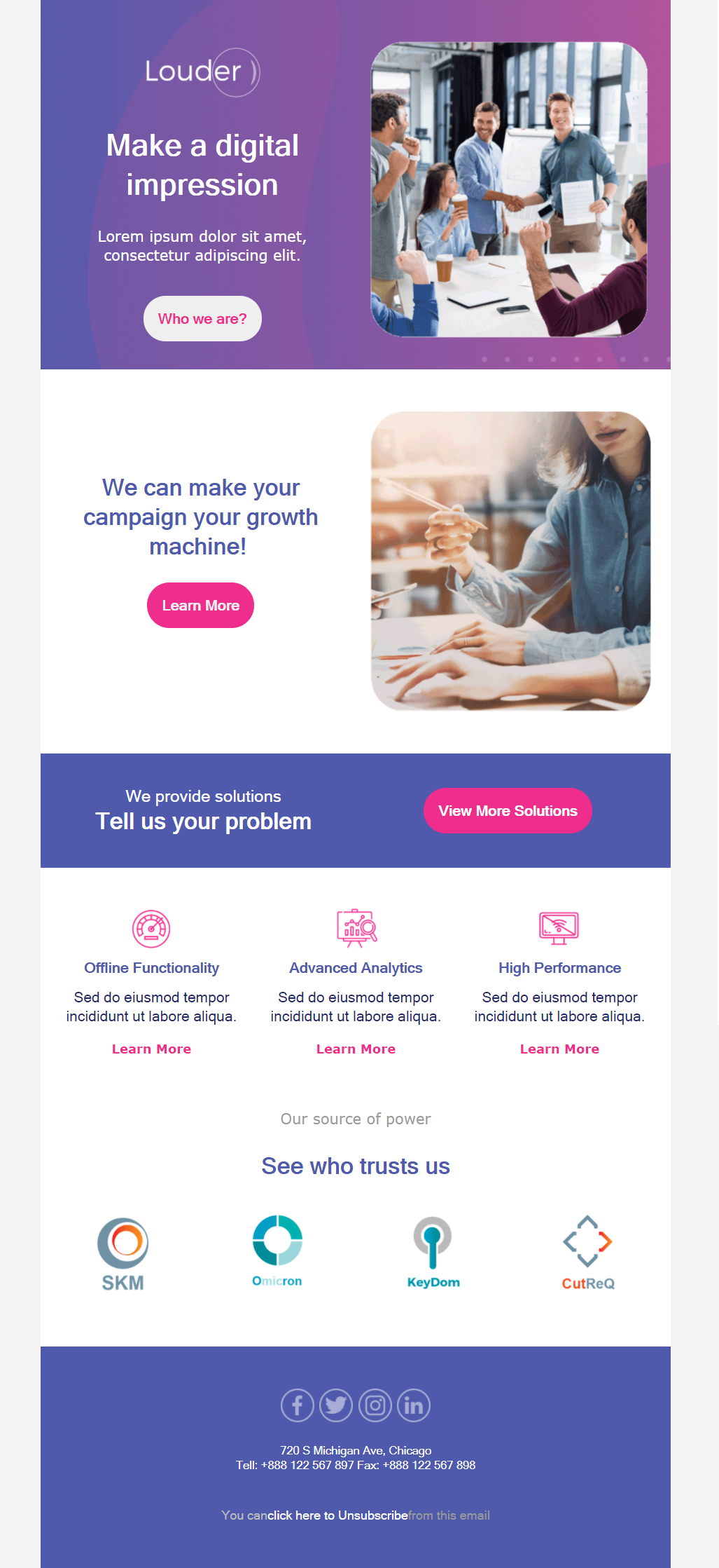 moosend business email newsletter templates