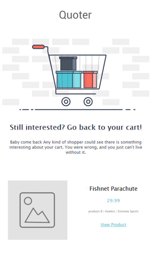 cart recovery email campaign design
