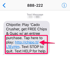 interactive sms example by chipotle