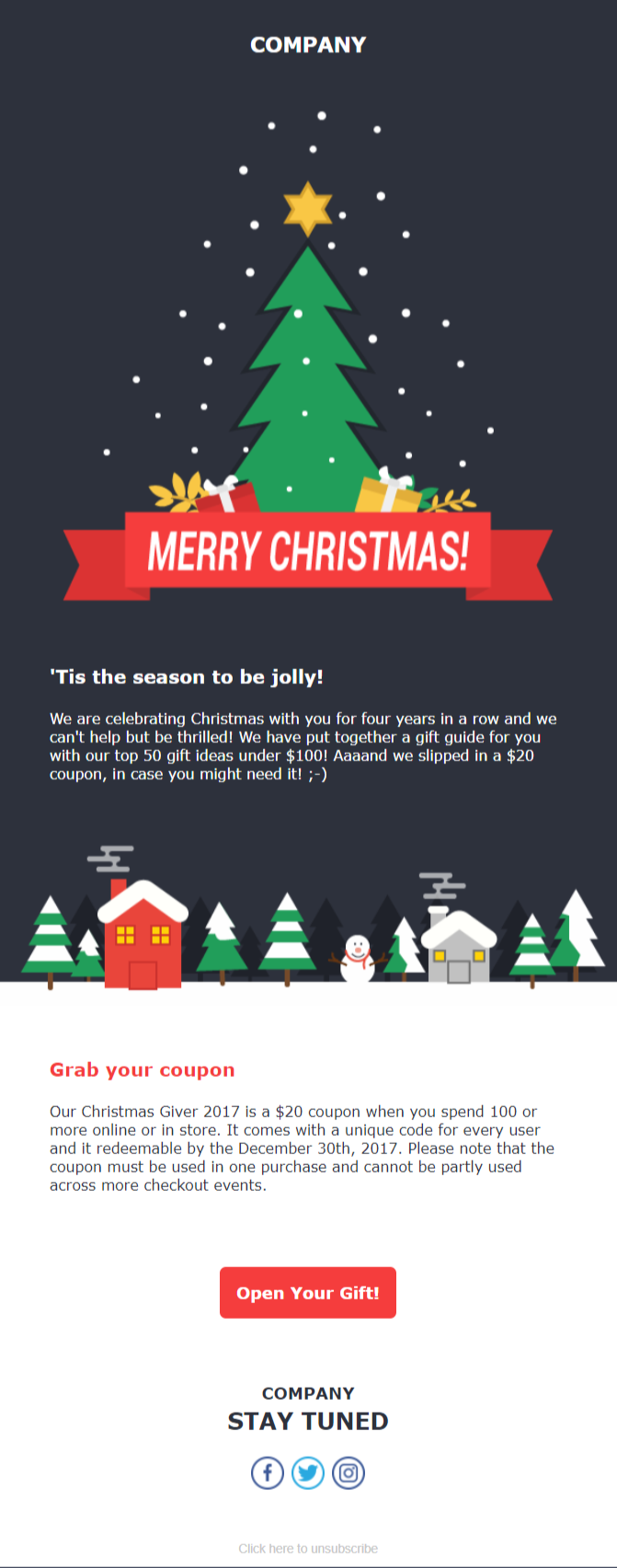 xmas email newsletter by Moosend