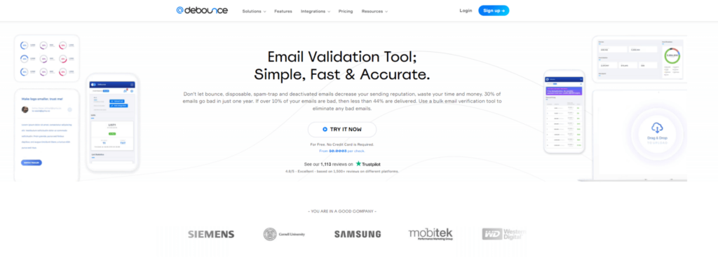 DeBounce email validation