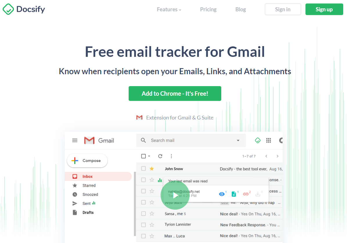 docsify email tracking tool