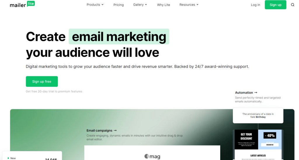 email marketing platform by MailerLite