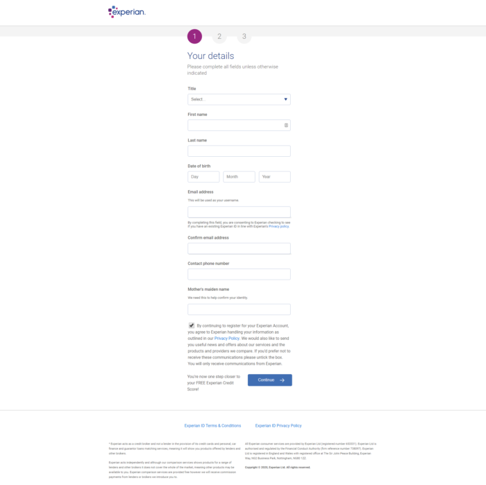 experian long form example