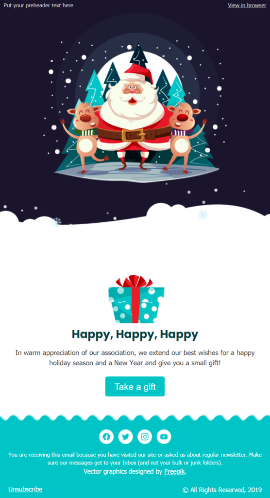 free Christmas email template by Stripo