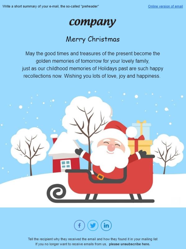 free Christmas email template by TOPOL