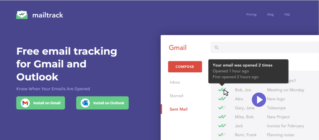 free email tracking tool Mailtrack