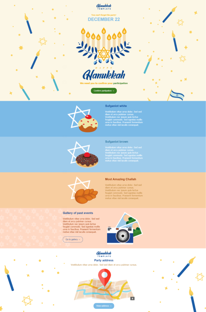 Happy Hanukkah email template