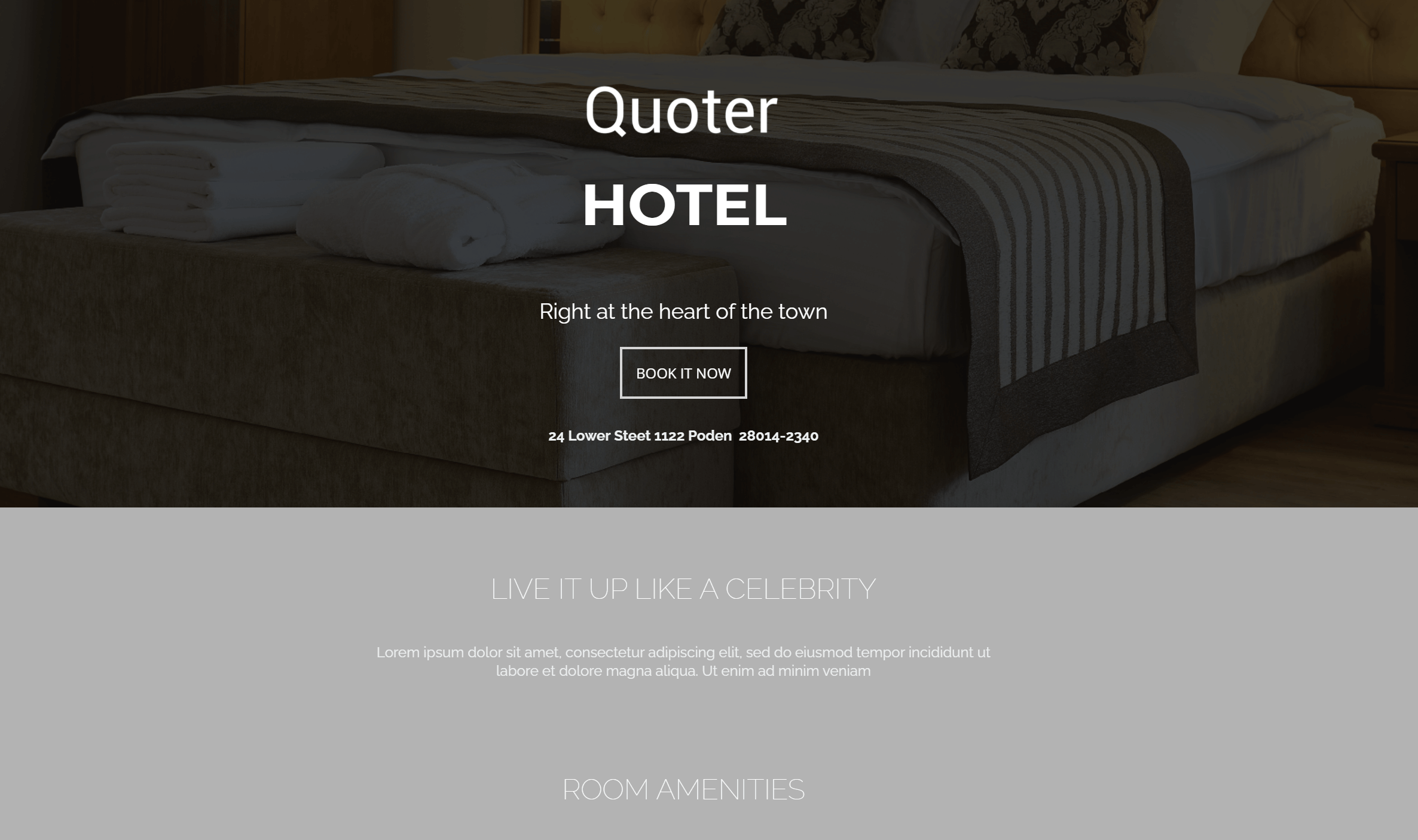 landing page format for hotels