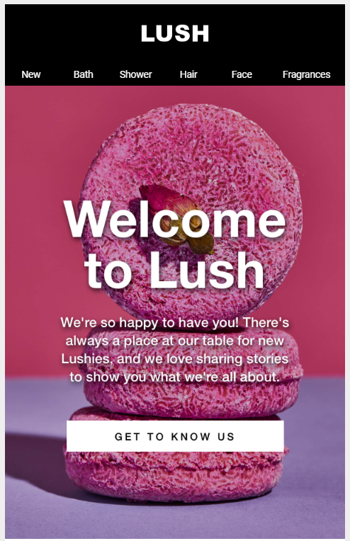 lush welcome email