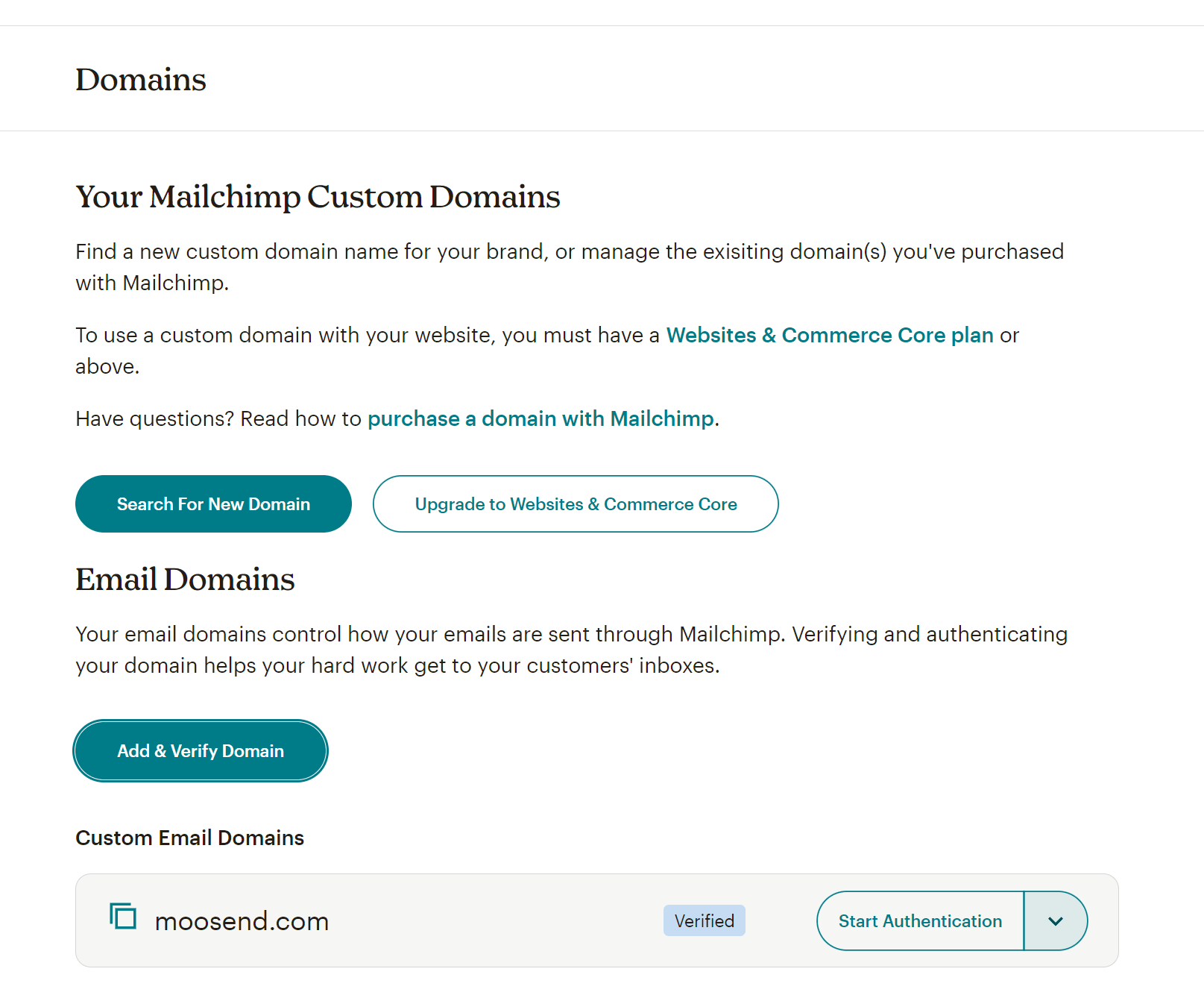 mailchimp custom domains