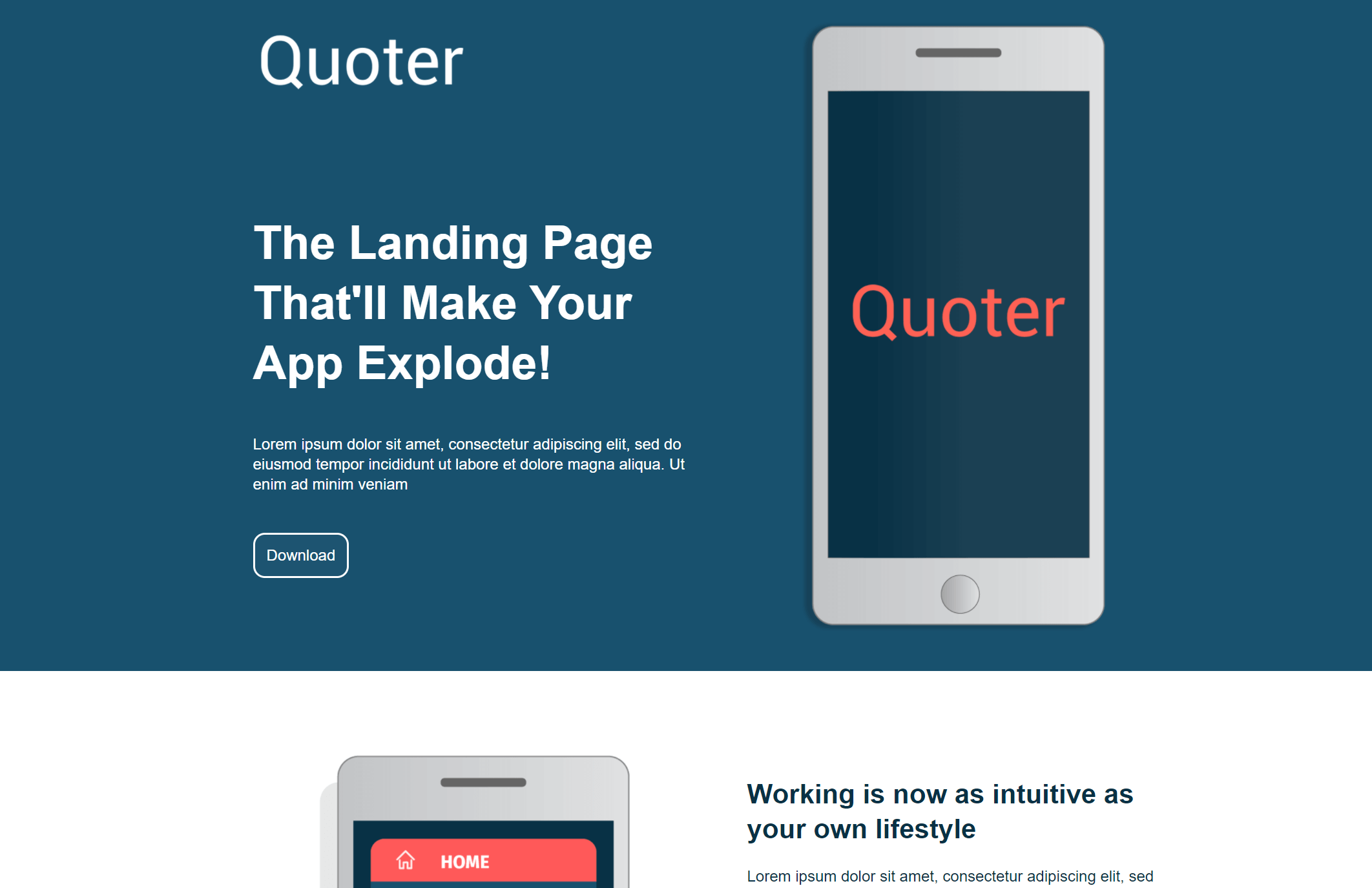 mobile apps landing page template