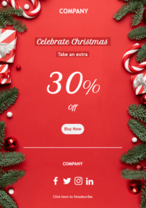 red Christmas email template