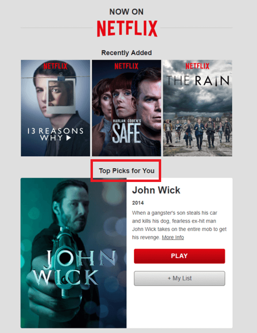 Netflix re-engagement drip email