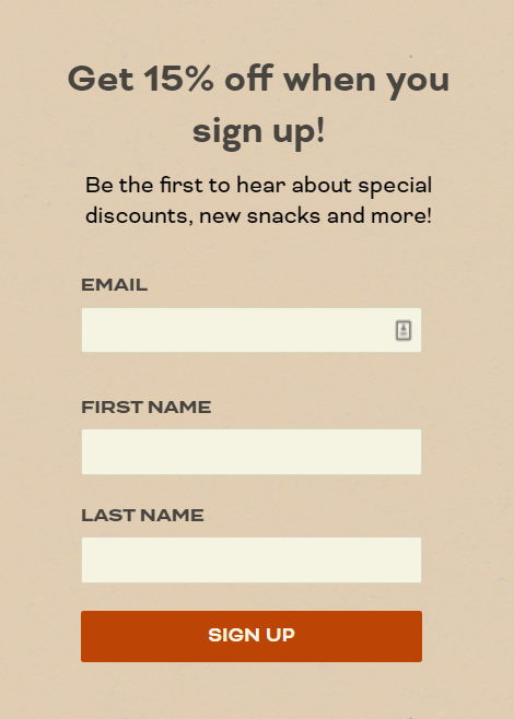 signup form by Pipcorn