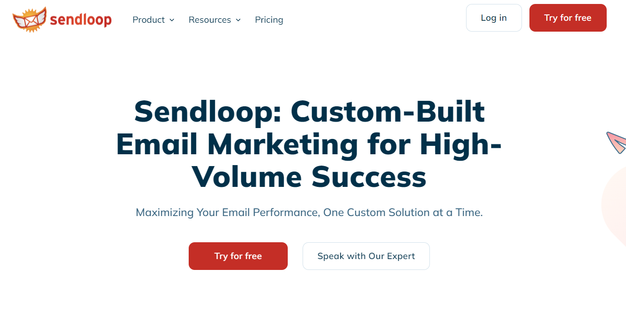 sendloop email marketing platform homepage