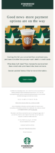 Starbucks email newsletter