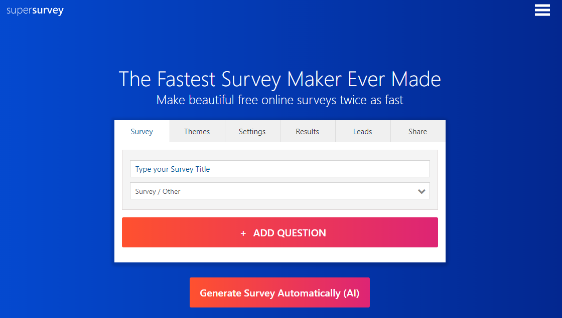 supersurvey free survey tool