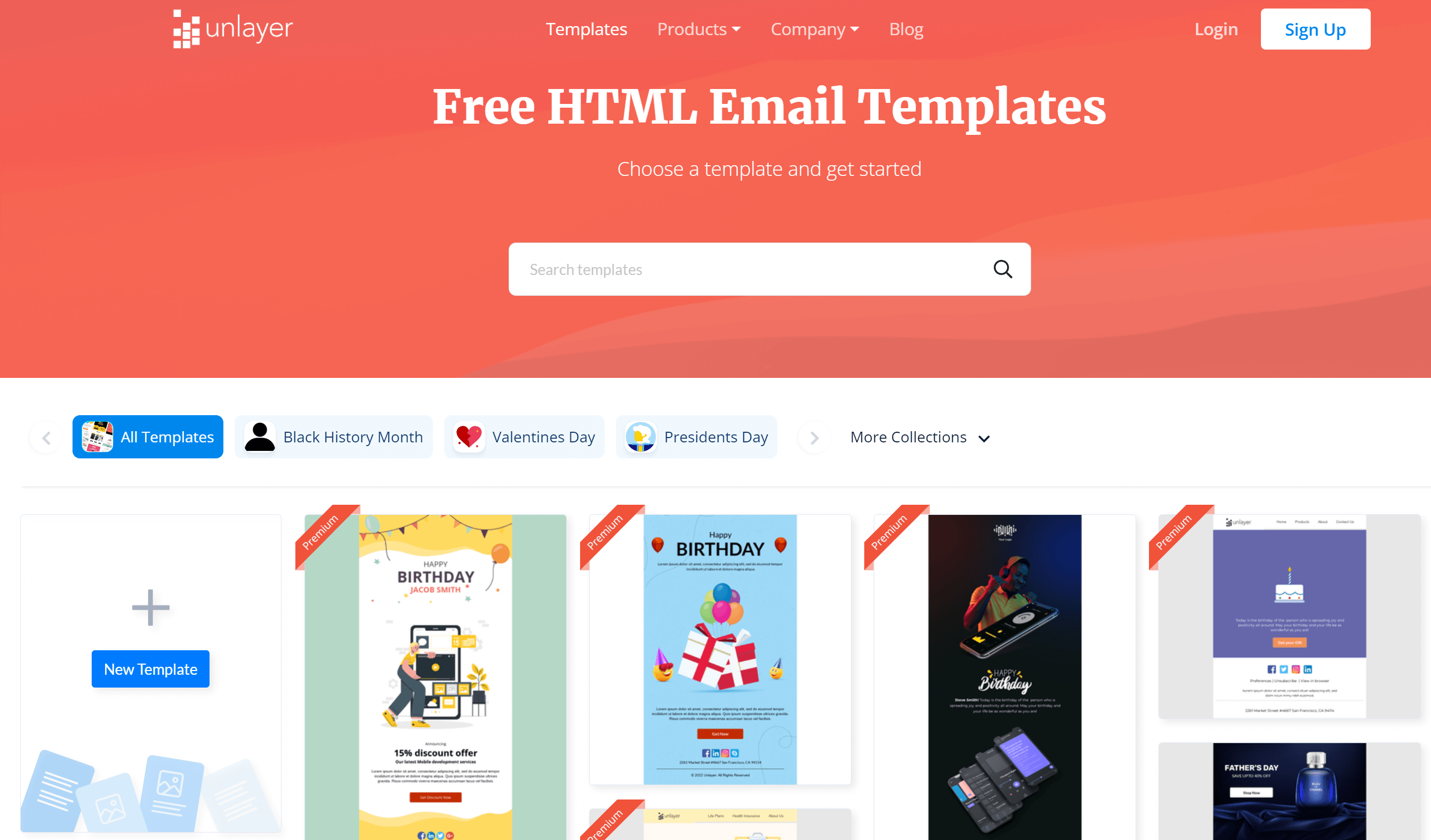 free html email templates from Unlayer