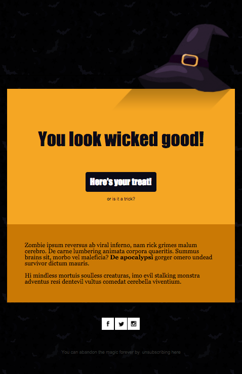 email design example for Halloween